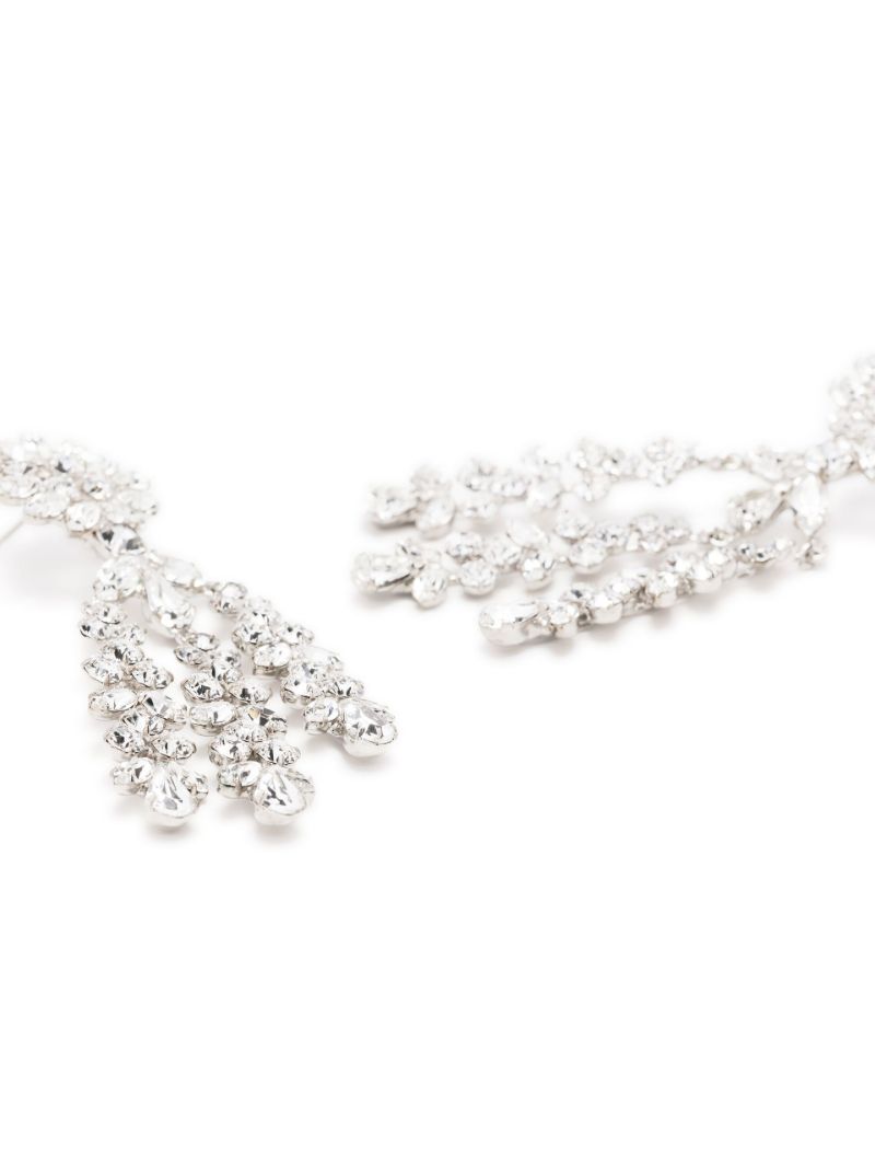 Silver-tone Drop Crystal Earrings