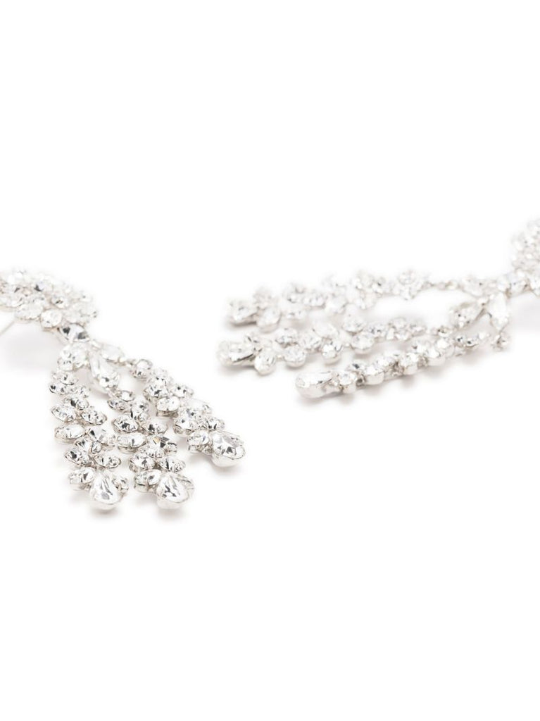 Silver-tone Drop Crystal Earrings