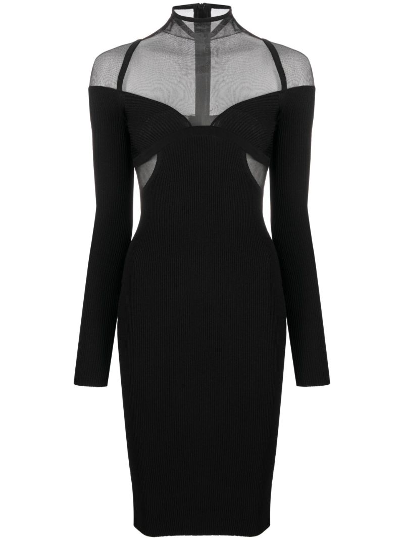Black Panelled Turtleneck Dress