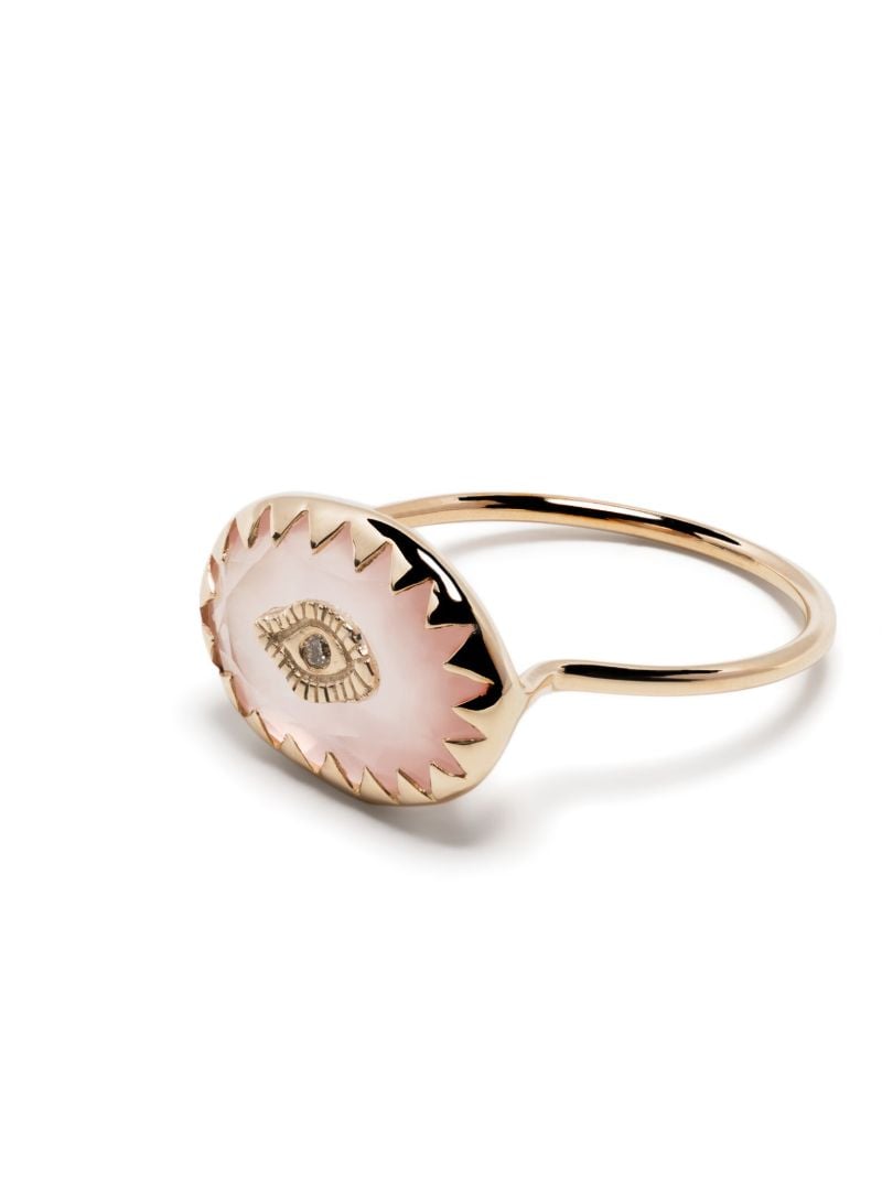 9k Yellow Gold Souad Quartz and Diamond Ring