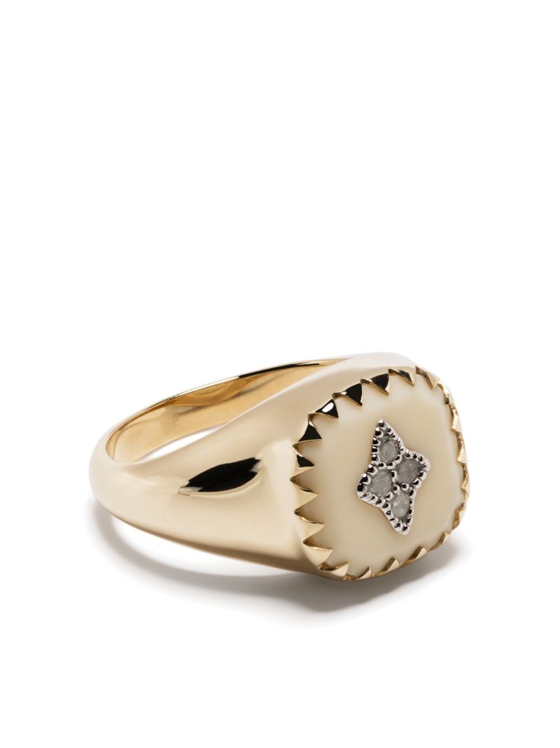 9k Yellow Gold Pierrot Diamond Ring
