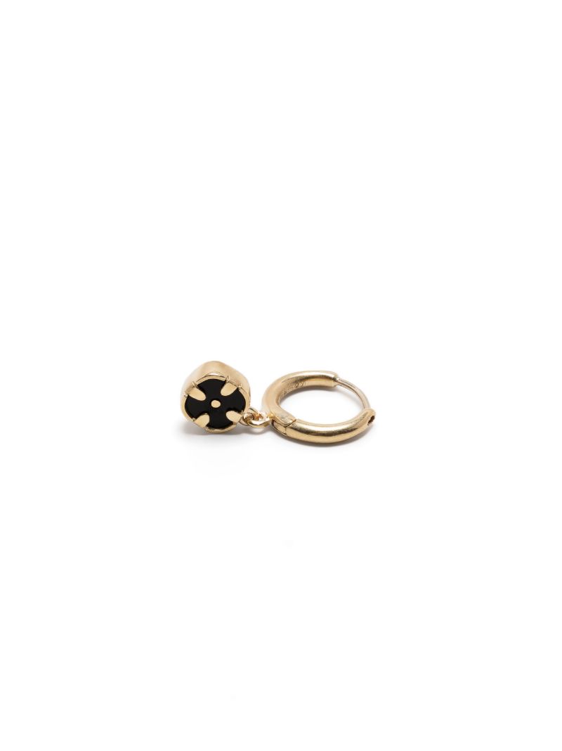9k Yellow Gold Pierrot Diamond Hoop Earrings