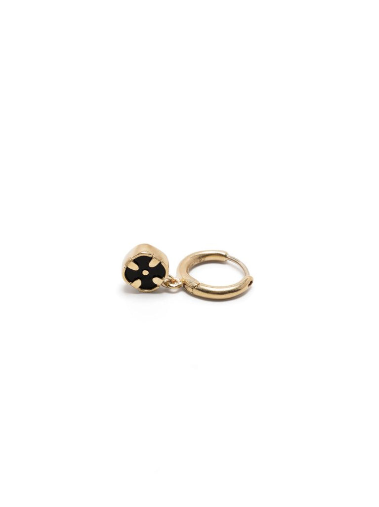 9k Yellow Gold Pierrot Diamond Hoop Earrings