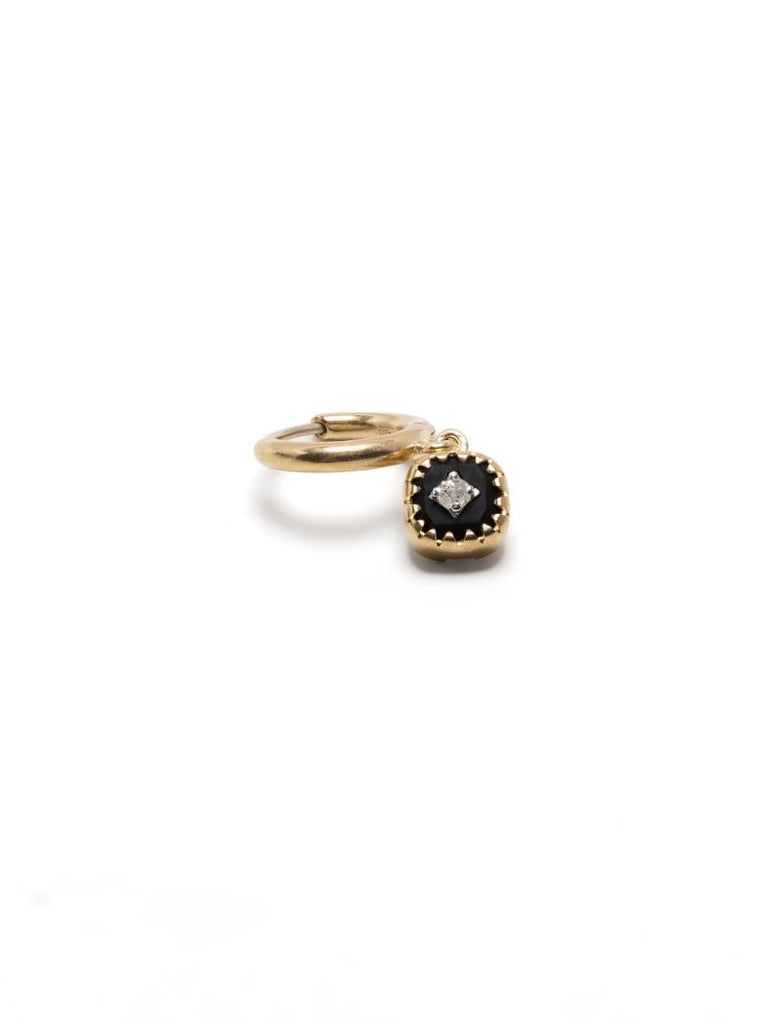 9k Yellow Gold Pierrot Diamond Hoop Earrings