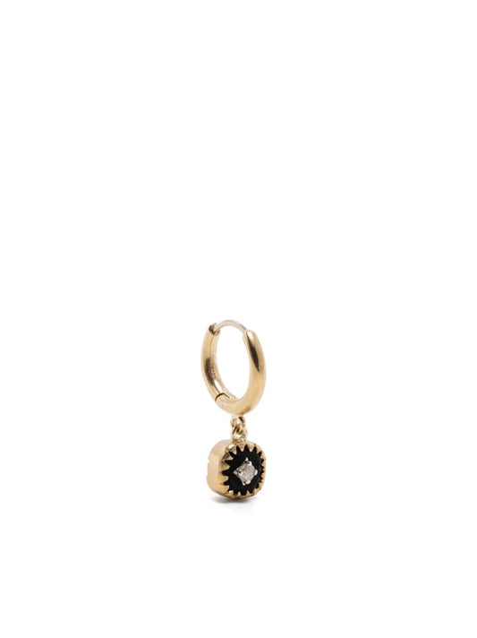 9k Yellow Gold Pierrot Diamond Hoop Earrings
