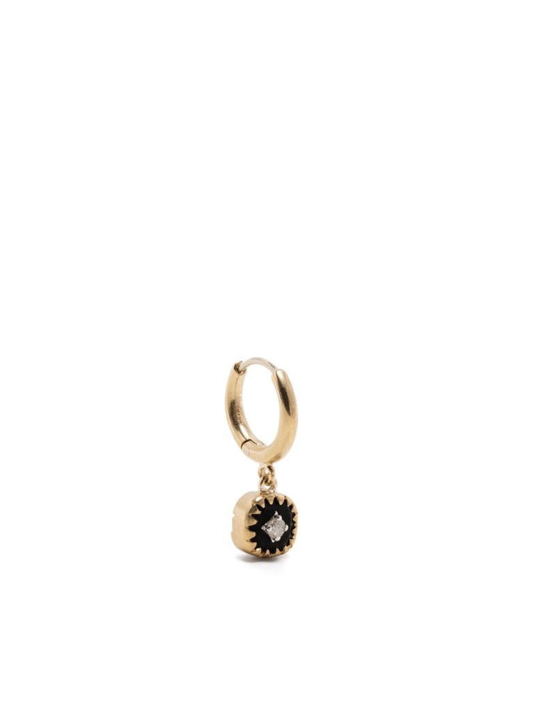 9k Yellow Gold Pierrot Diamond Hoop Earrings