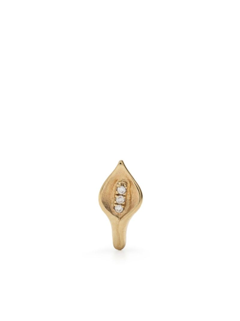 9k Yellow Gold Calla Single Stud Earring