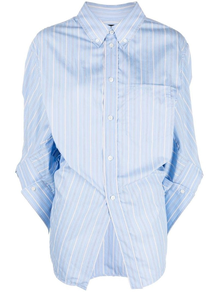Blue Striped Twisted Shirt