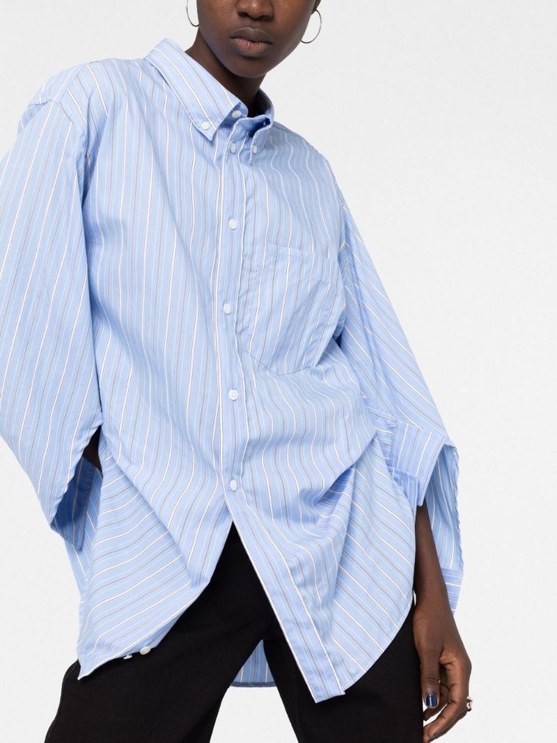 Blue Striped Twisted Shirt
