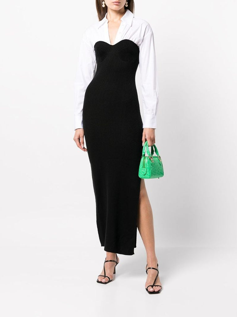 Black Hazel Cotton Knit Midi Dress