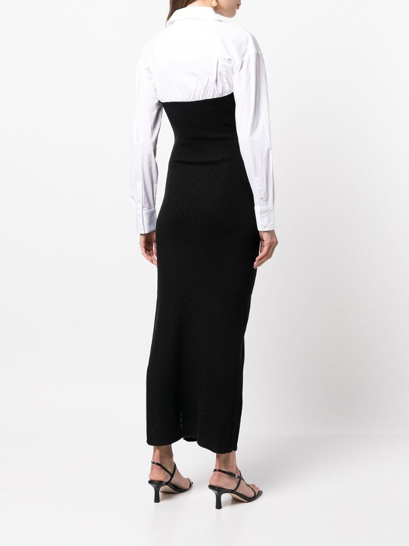 Black Hazel Cotton Knit Midi Dress