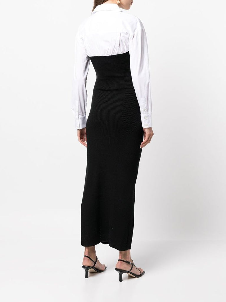 Black Hazel Cotton Knit Midi Dress
