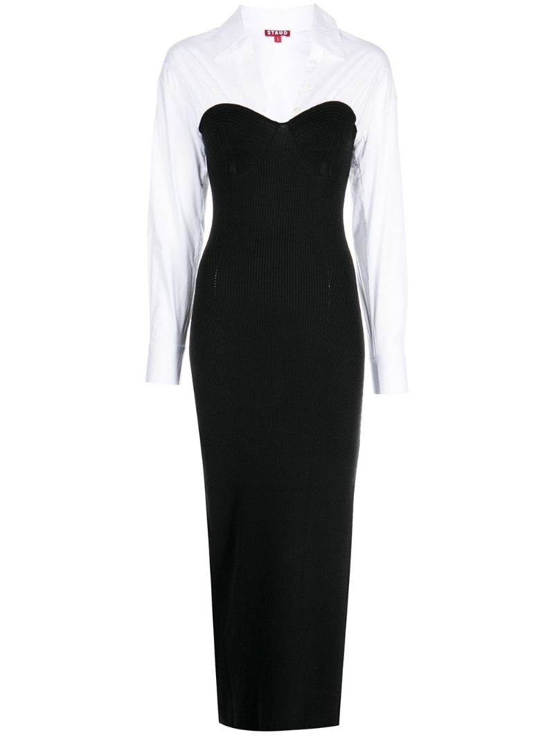 Black Hazel Cotton Knit Midi Dress