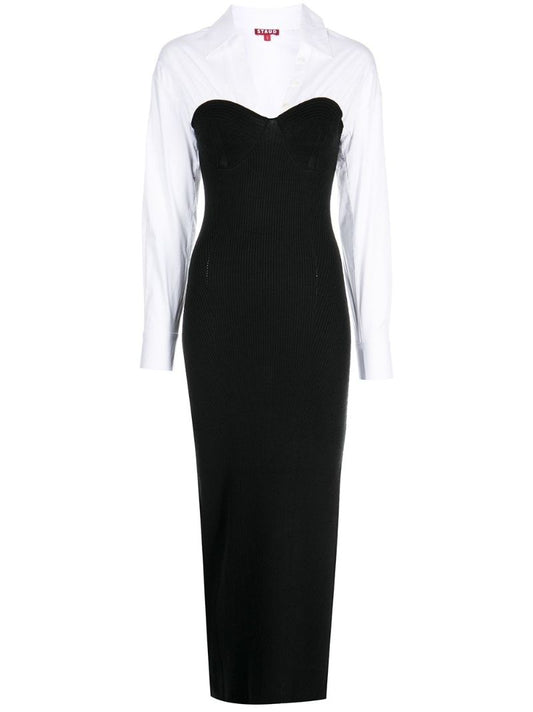 Black Hazel Cotton Knit Midi Dress