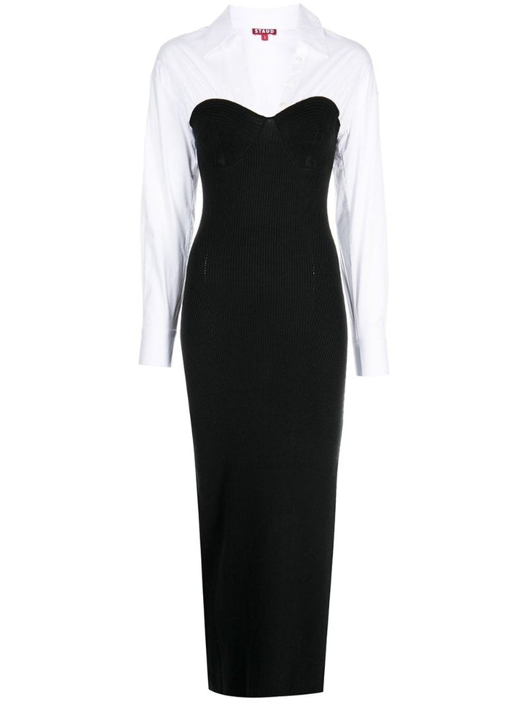Black Hazel Cotton Knit Midi Dress