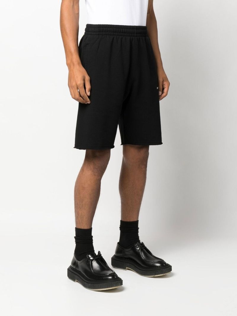 Black Wave Diag Cotton Track Shorts
