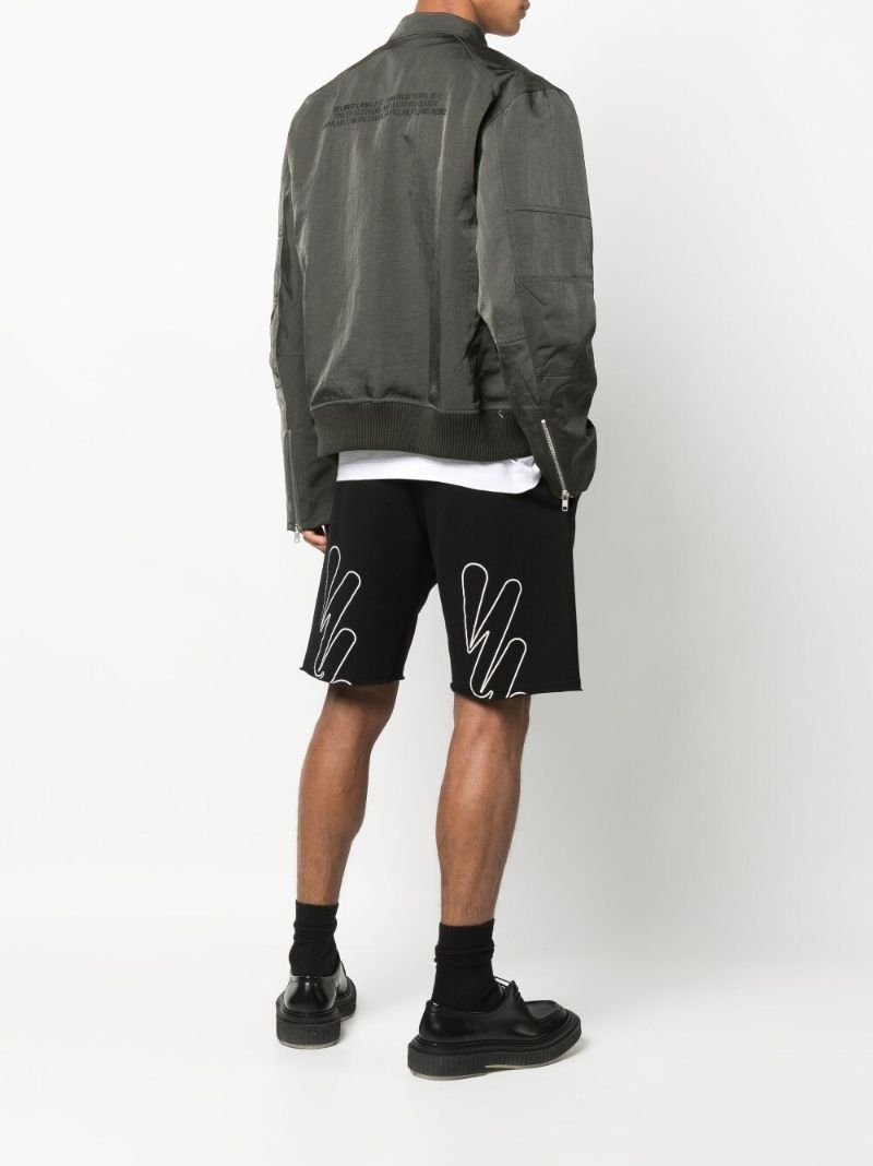 Black Wave Diag Cotton Track Shorts