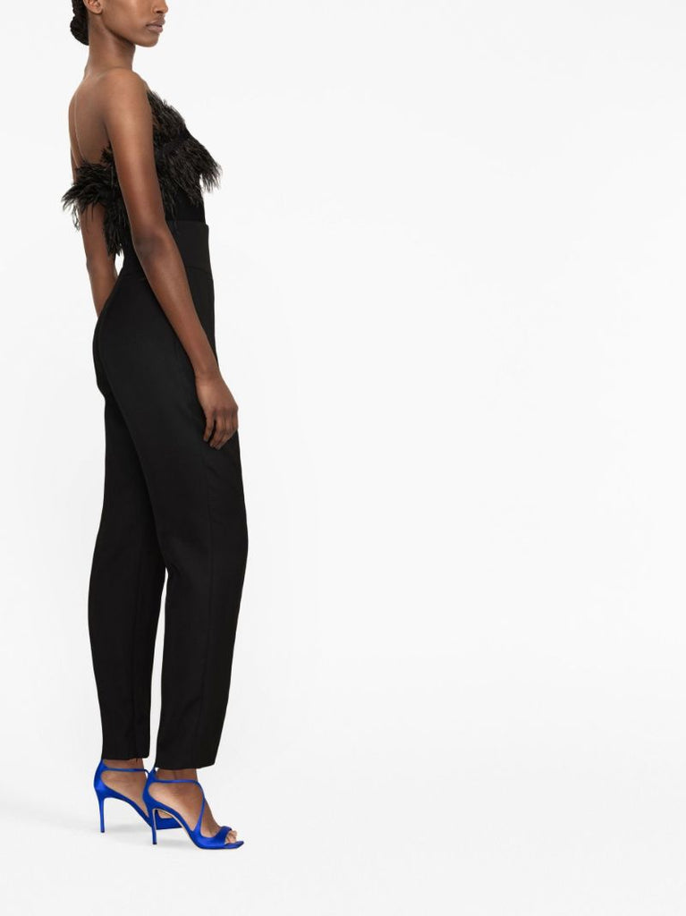 Black High Waist Tailored Wool Trousers
