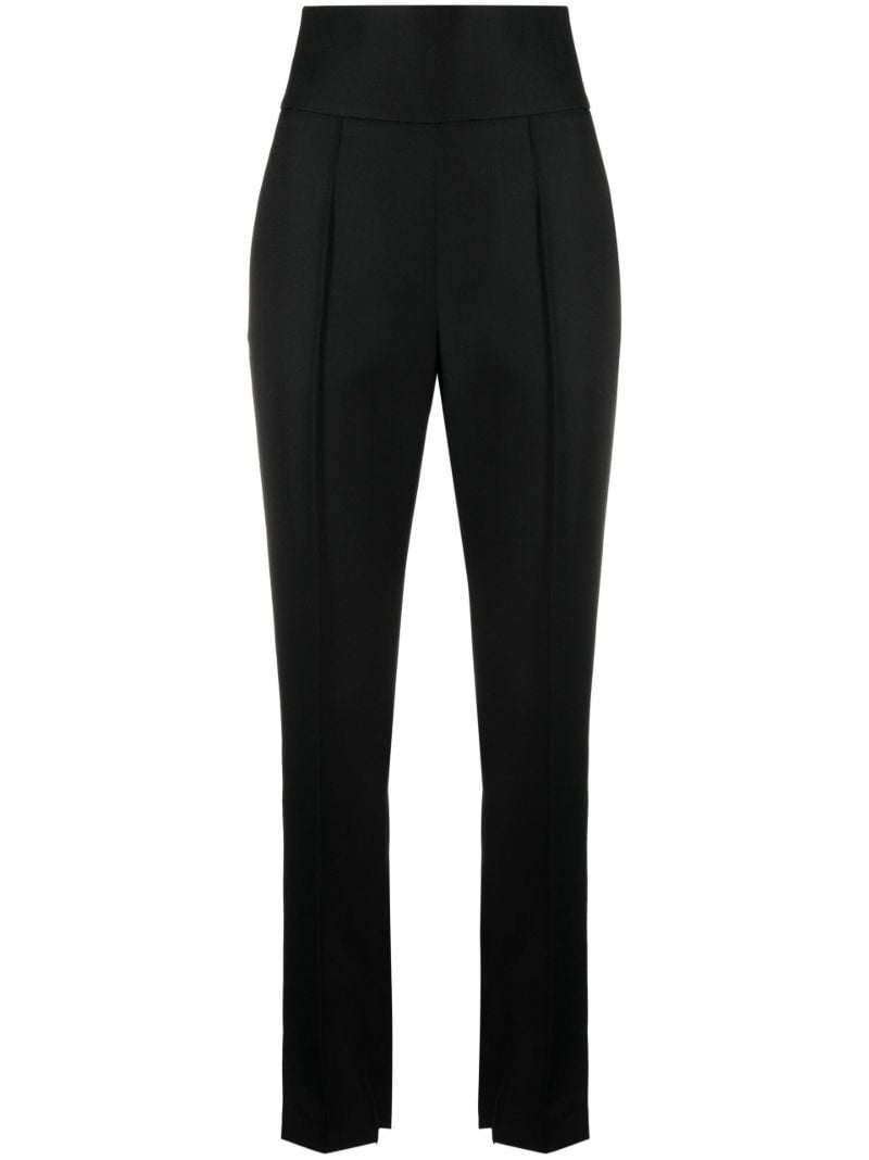 Black High Waist Tailored Wool Trousers