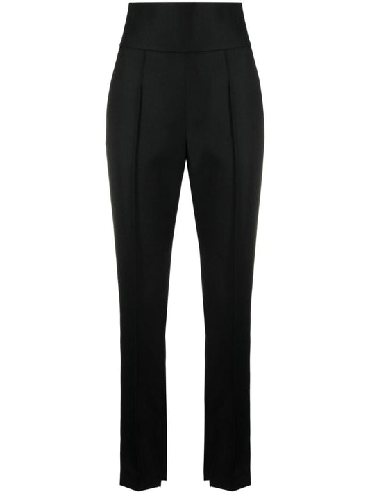 Black High Waist Tailored Wool Trousers