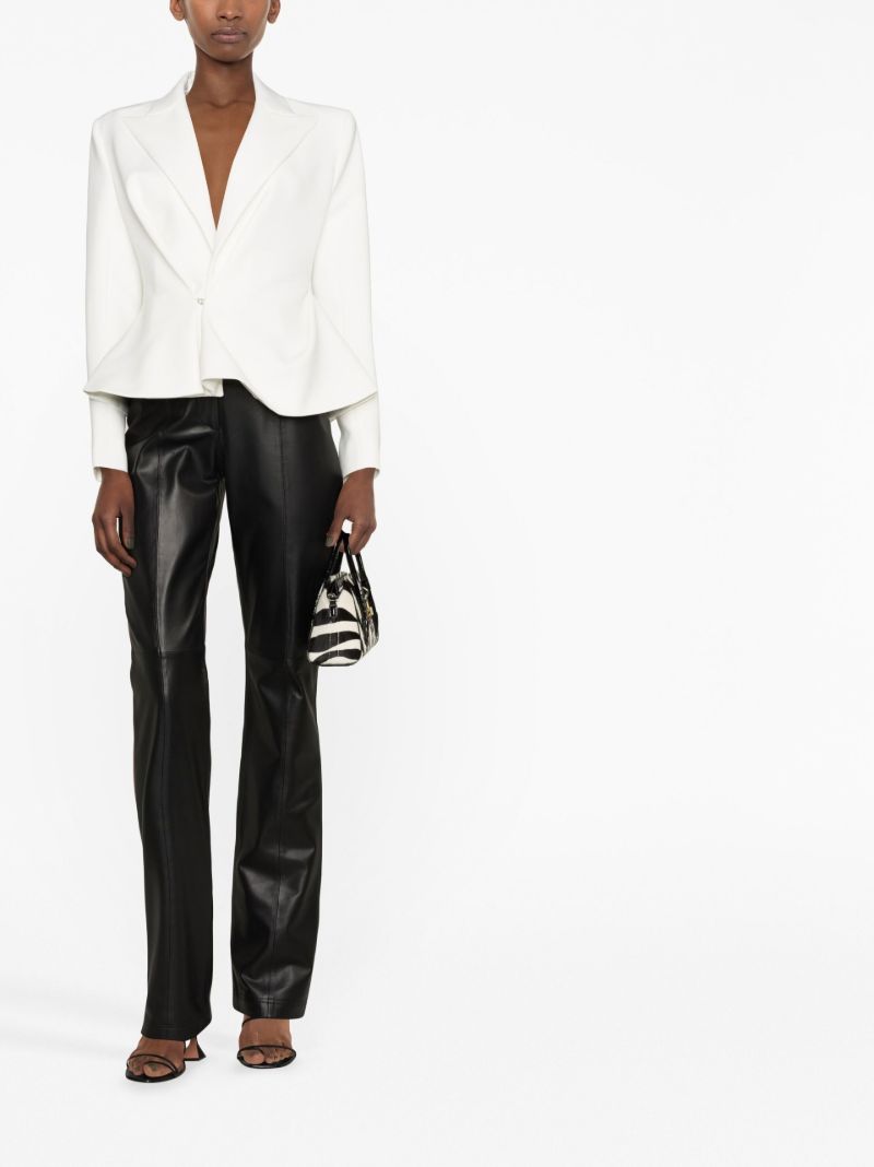 White Peplum Waist Blazer