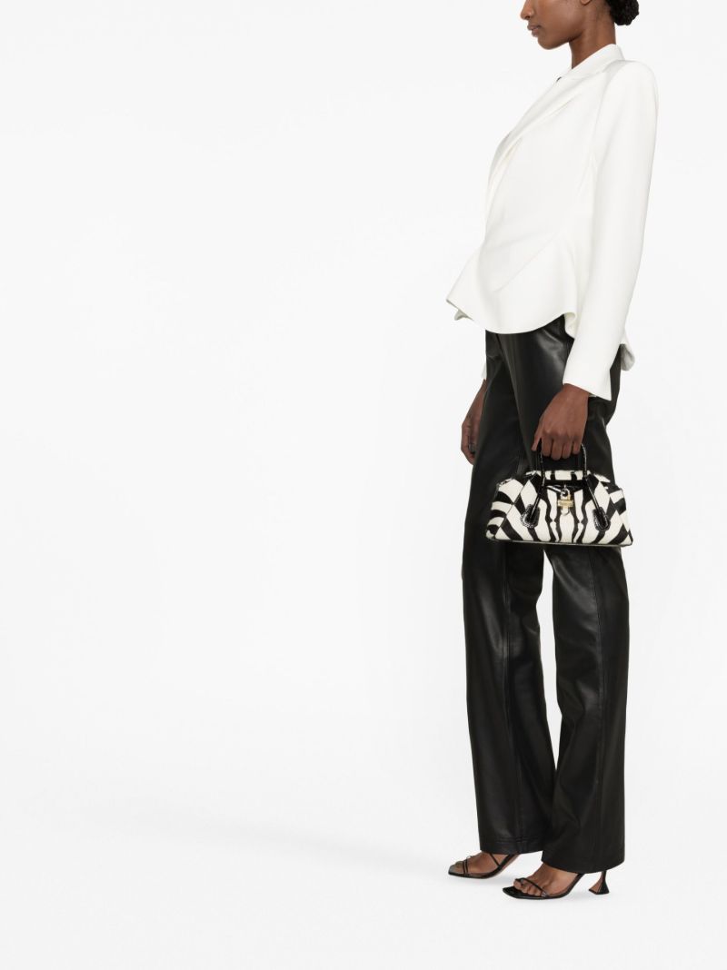 White Peplum Waist Blazer