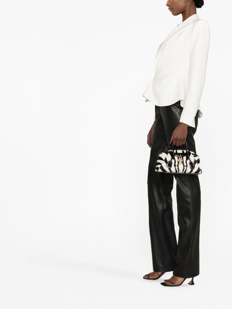 White Peplum Waist Blazer