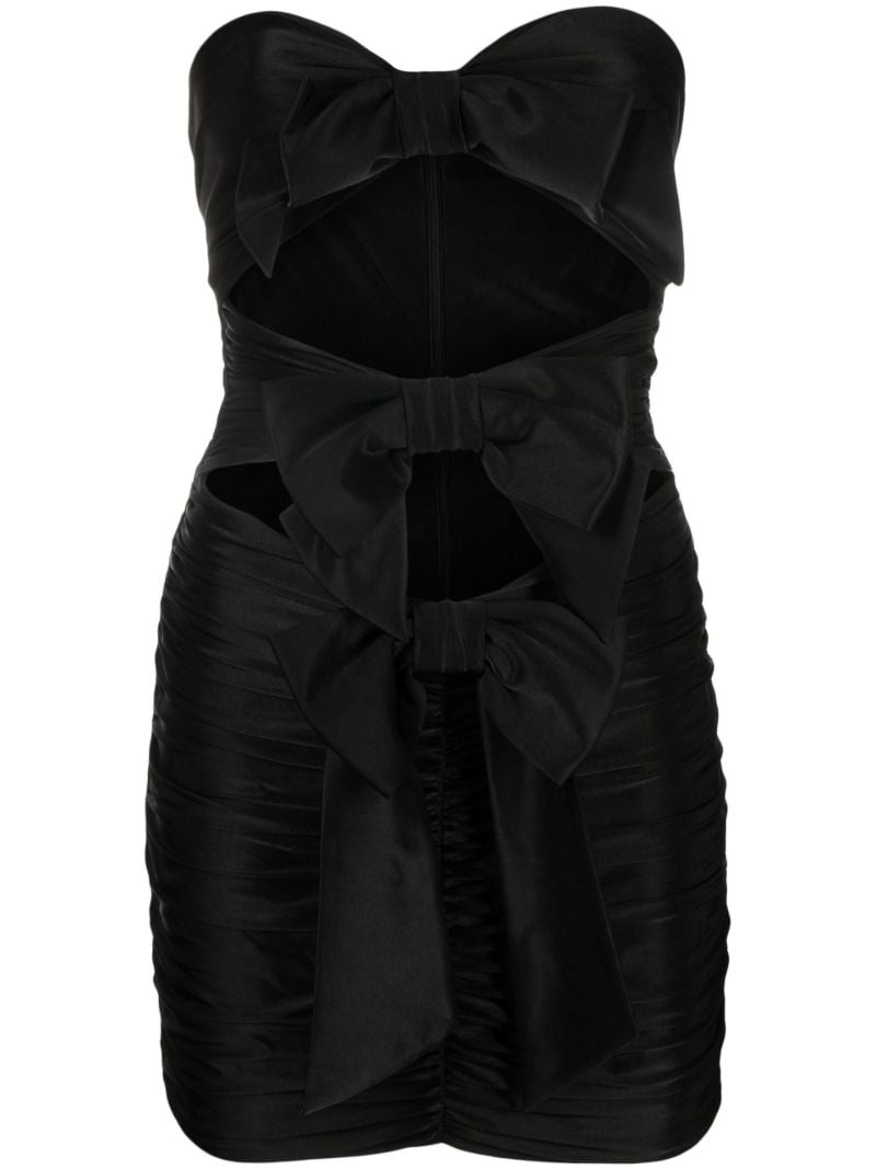 Black Bow Embellished Mini Dress