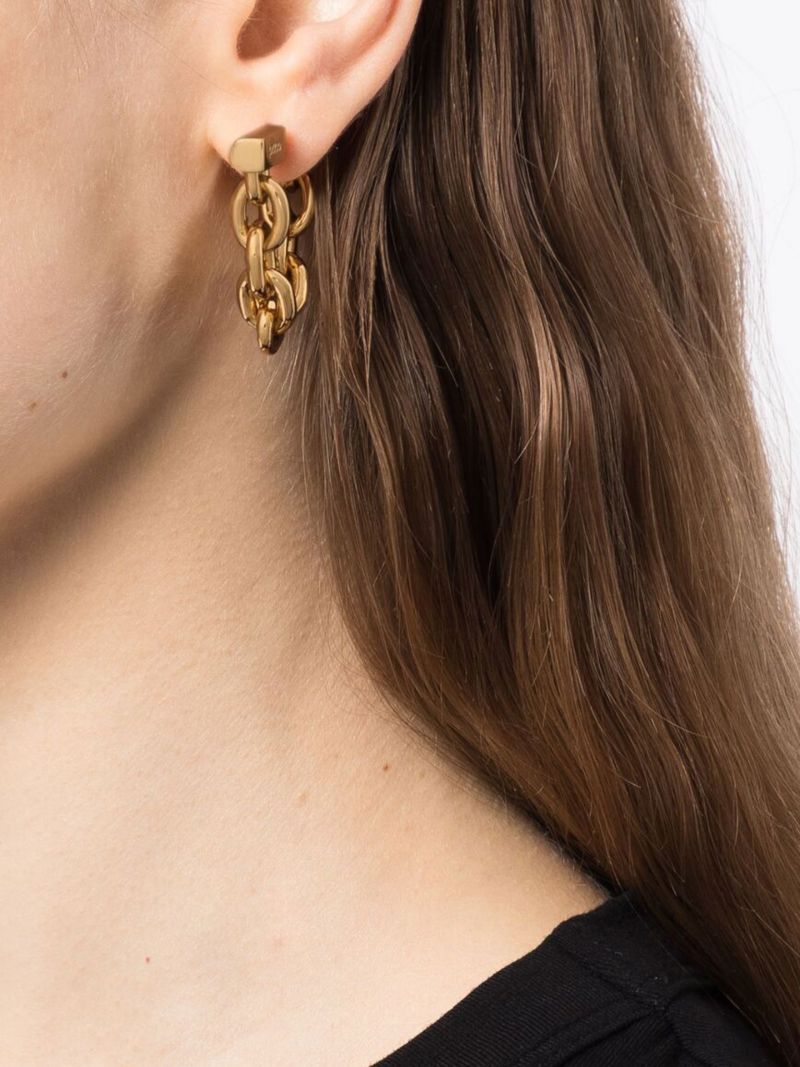 Gold-tone Xl Link Chain Earrings
