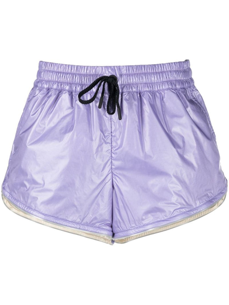Purple Padded Ripstop Track Shorts