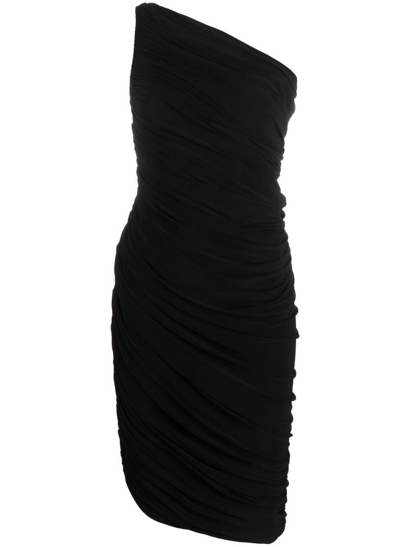 Black Diana Ruched Mini Dress