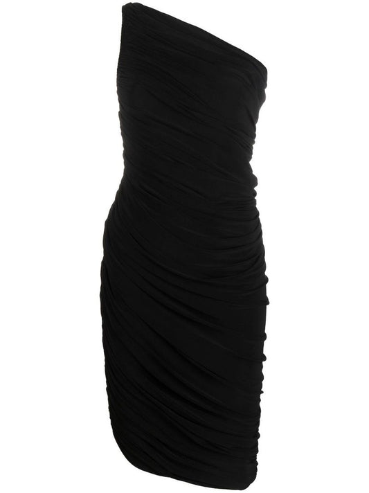 Black Diana Ruched Mini Dress