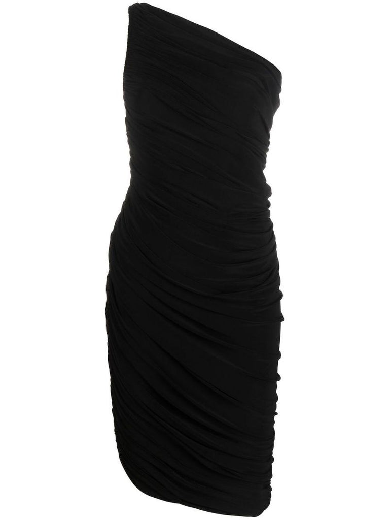 Black Diana Ruched Mini Dress