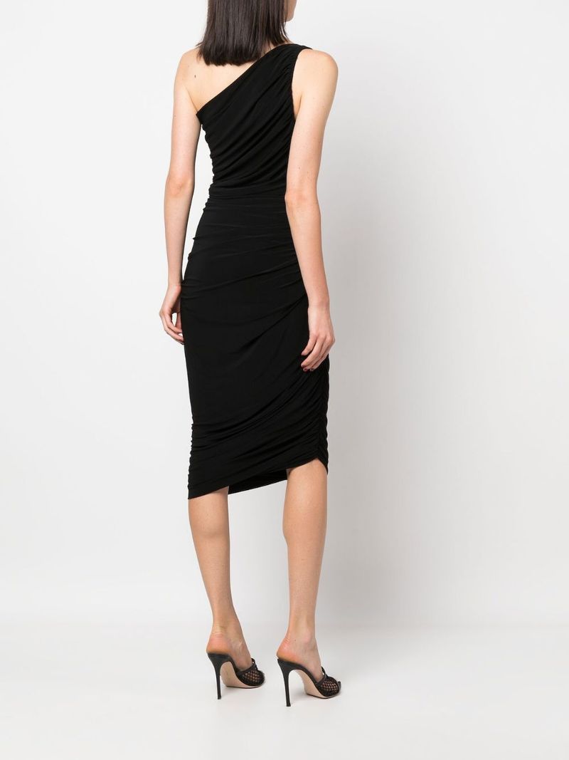 Black Diana Ruched Mini Dress