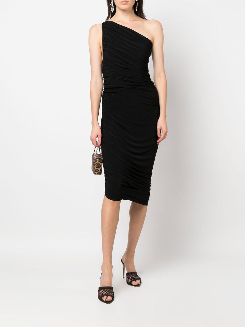Black Diana Ruched Mini Dress
