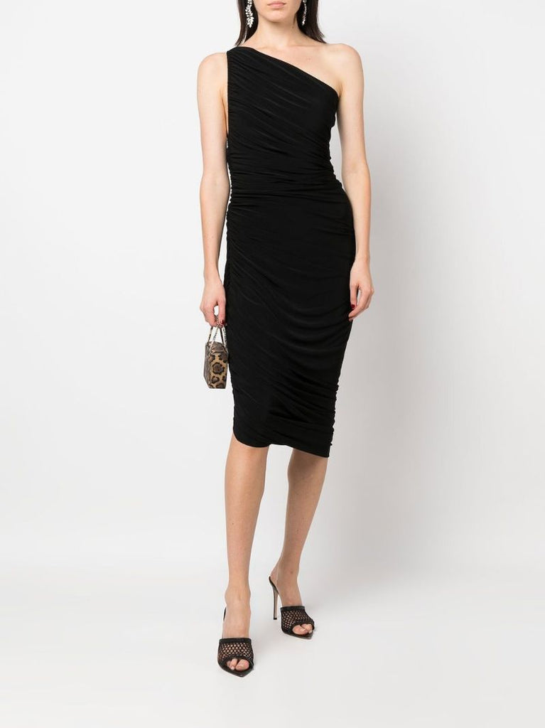 Black Diana Ruched Mini Dress