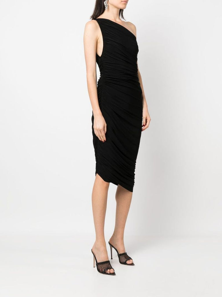 Black Diana Ruched Mini Dress