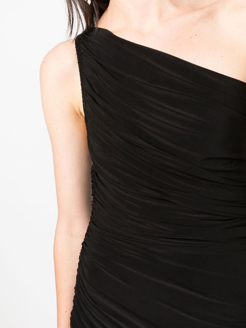Black Diana Ruched Mini Dress