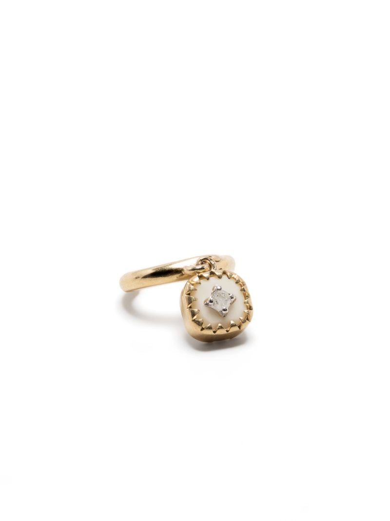 9k Yellow Gold Pierrot Diamond Hoop Earring