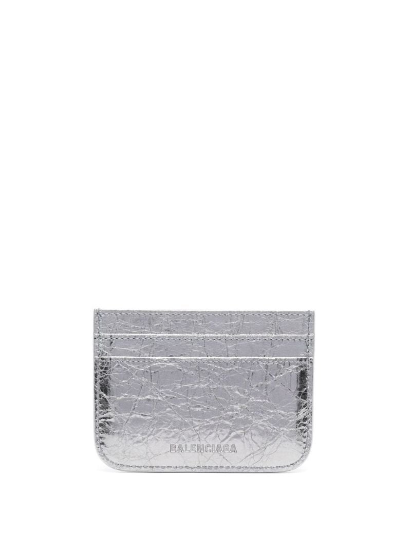 Silver Le Cagole Leather Card Holder
