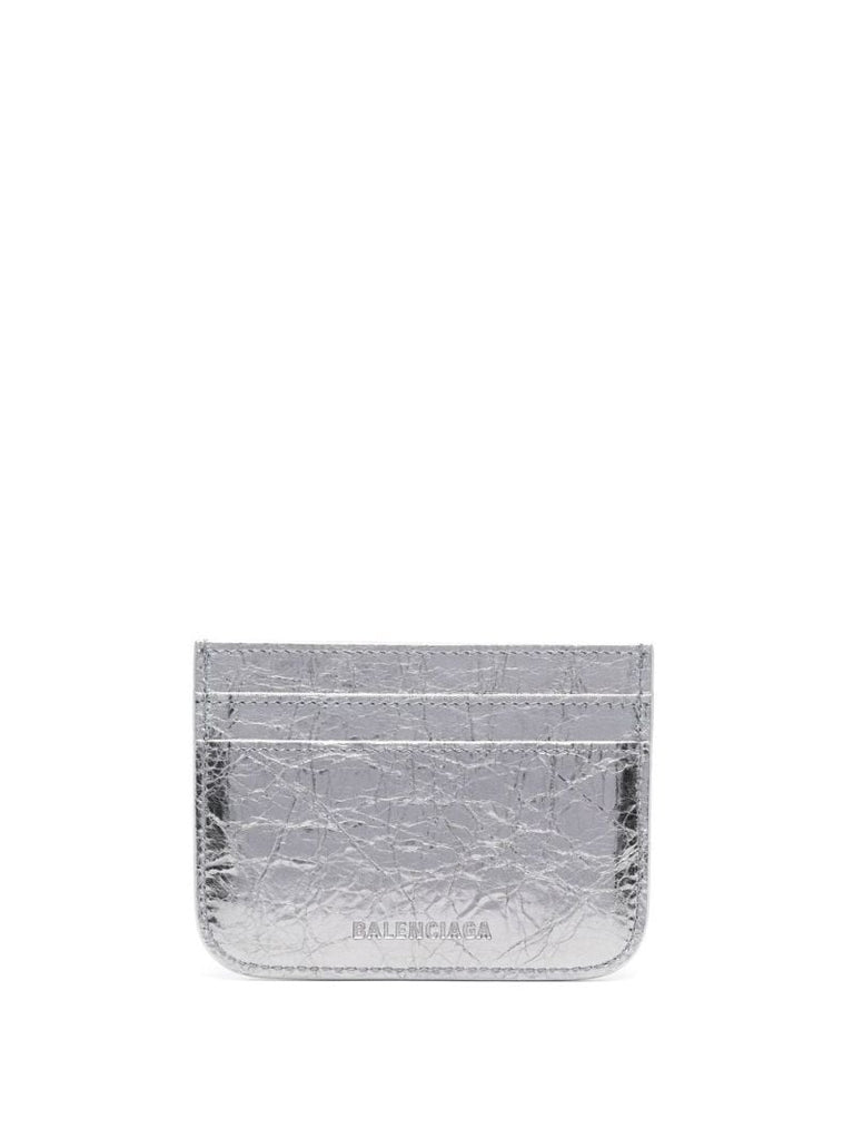 Silver Le Cagole Leather Card Holder