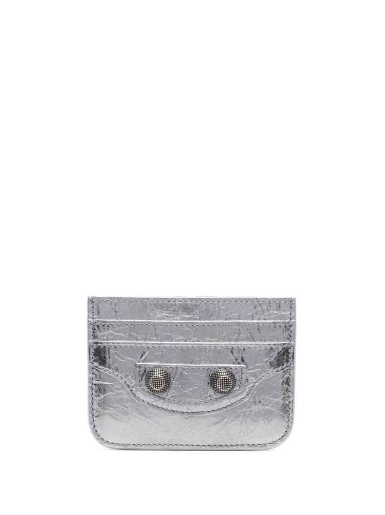 Silver Le Cagole Leather Card Holder