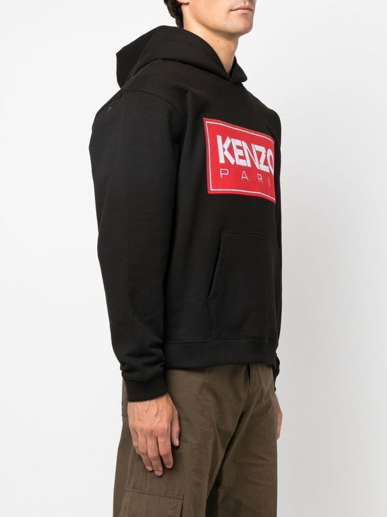 Black Logo Print Hoodie