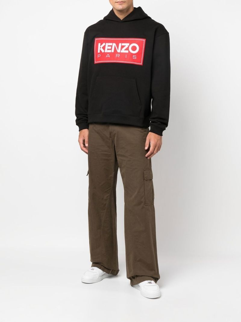 Black Logo Print Hoodie