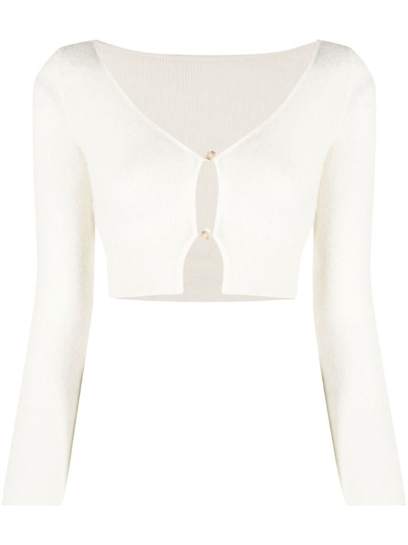 White Le Cardigan Alzou Cropped Cardigan