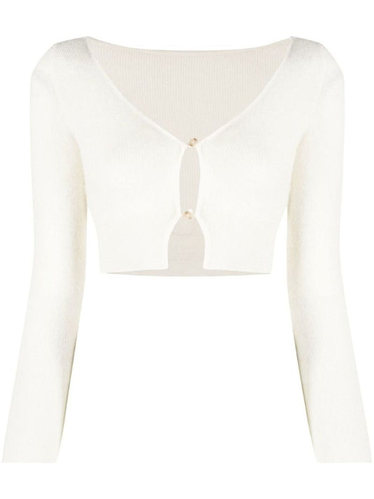 White Le Cardigan Alzou Cropped Cardigan