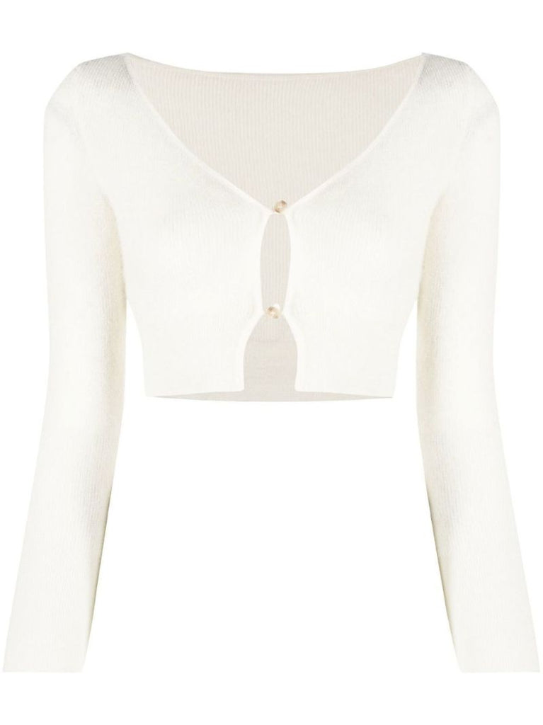 White Le Cardigan Alzou Cropped Cardigan