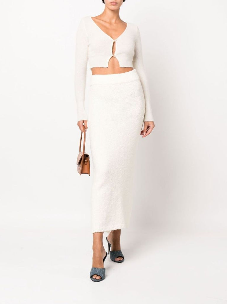White Le Cardigan Alzou Cropped Cardigan