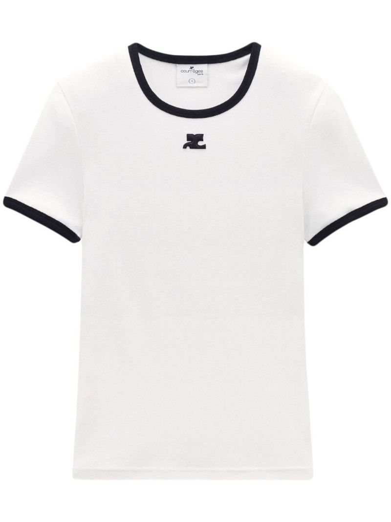 White Contrast Cotton T-shirt