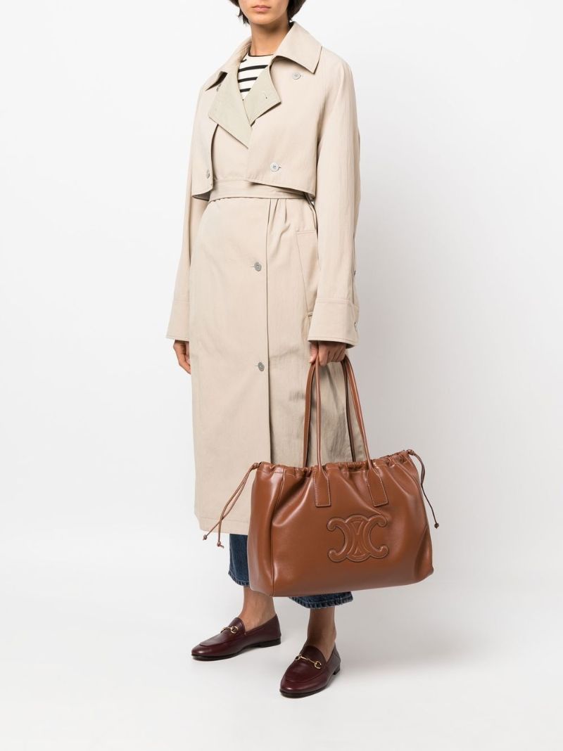 Brown Cabas Triomphe Leather Tote Bag